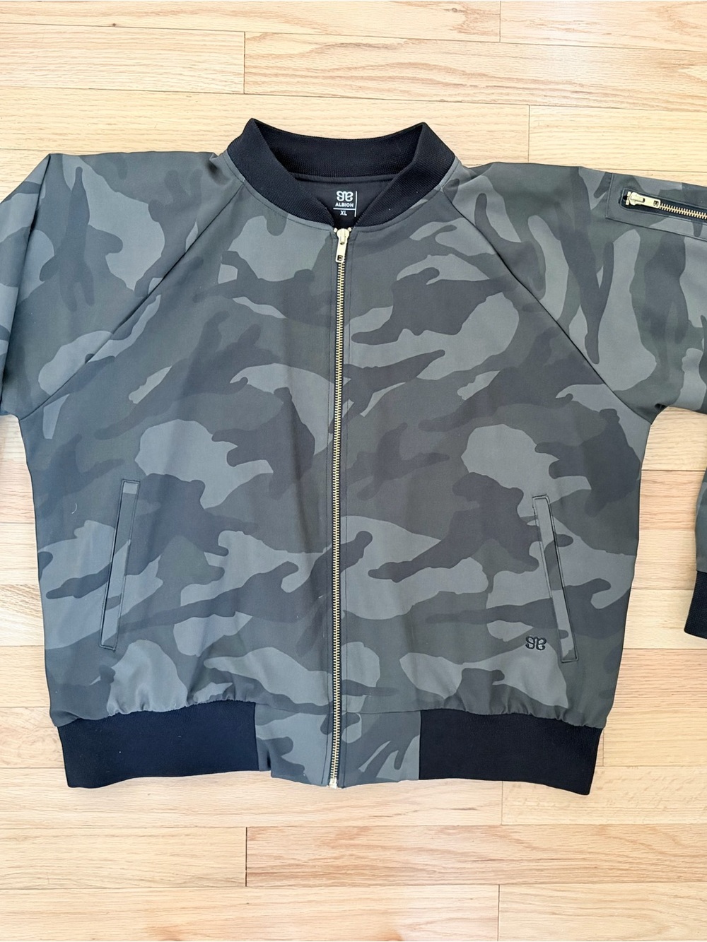 Albion Camo Bomber Jacket - Gray & Black